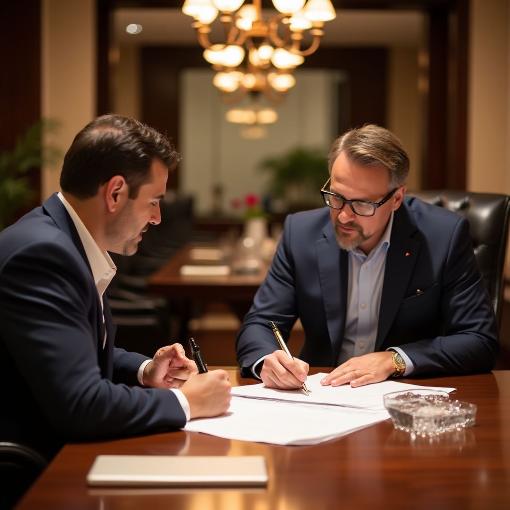 Firma de acuerdo comercial